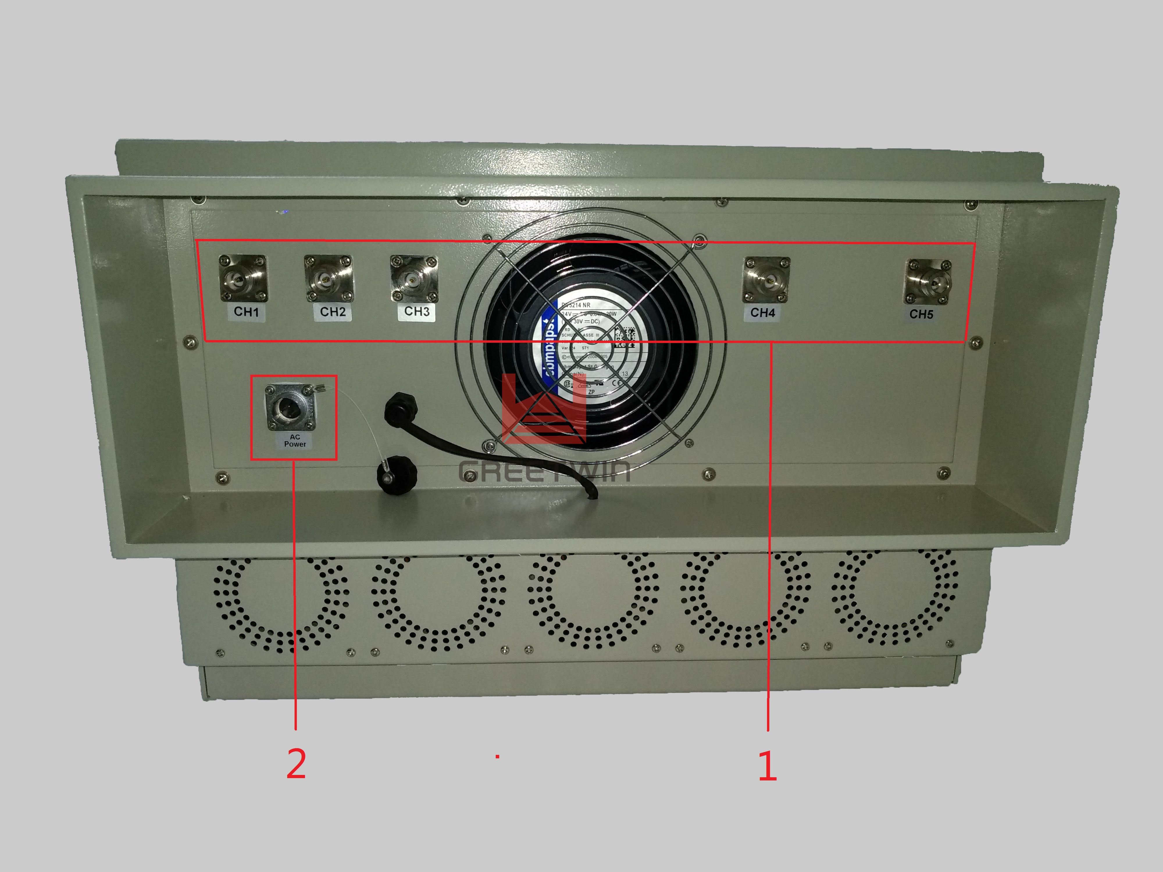 Emisión impermeable de la señal de la célula de las prisiones de los canales GPS WIFI 2G 3G 4G del poder más elevado 250W 5