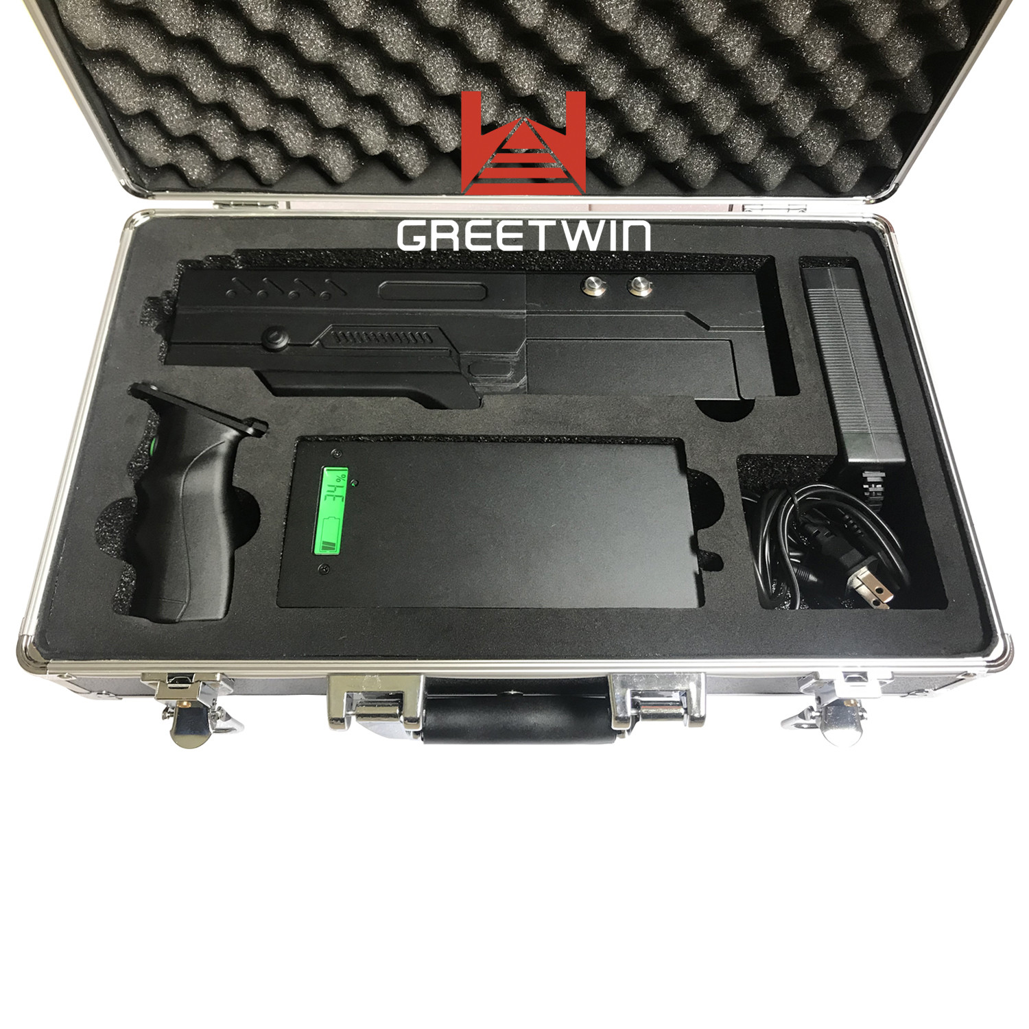 Sistema de interceptación Uav portátil Drone Signal Jammer 5.8G / 2.4G / GPS Handgun 3 bandas